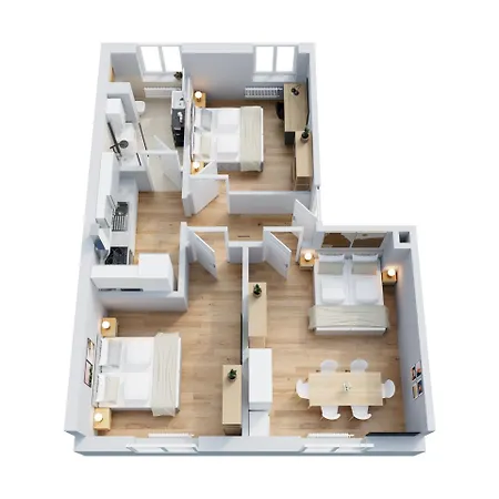 Apartmán Ludwigscozyescape - Helles Design-apartment Am Residenzschloss, 6 Gaeste, Smarttv In Jedem Zimmer, Highspeed Wlan, Workspace, 24h Self Check-in, Parkplatz 2 Min *